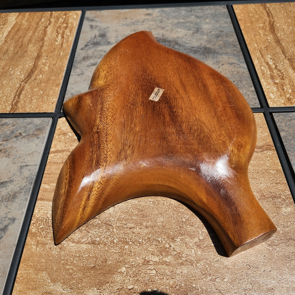 Vintage Monkey Pod Wood Leaf-Shaped Serving Tray - Picture 5 of 12
